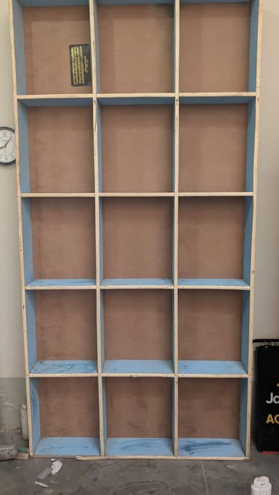 Wooden Mobile Display Rack for Shop - 15 Shelves / Cabinets
