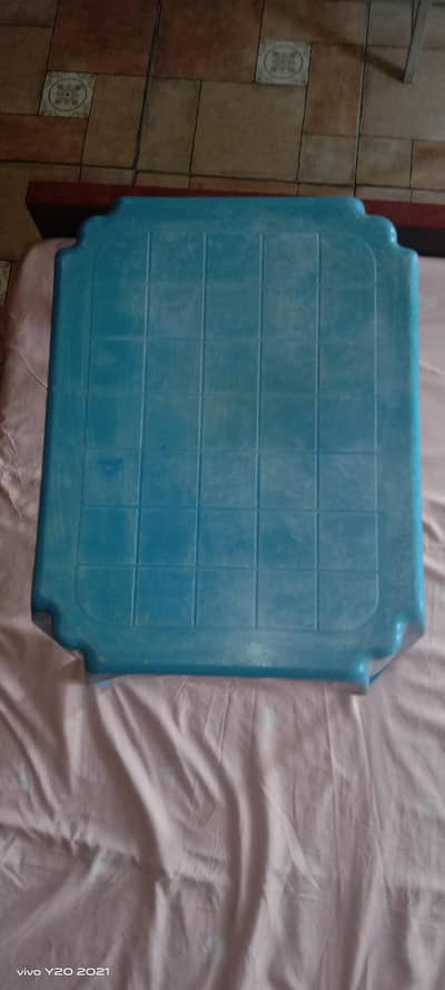 Citizen Used Plastic Table in blue colour