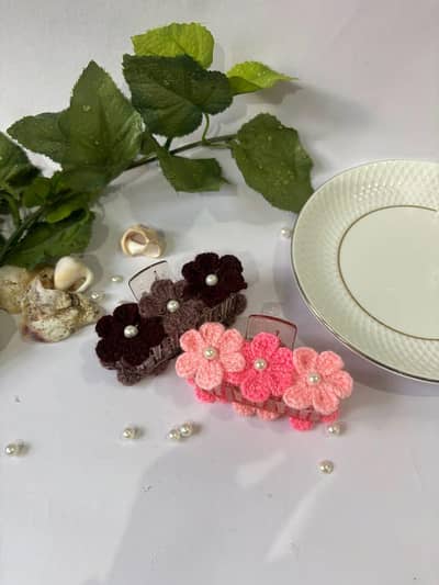 Crochet  Flawer Hair Clip