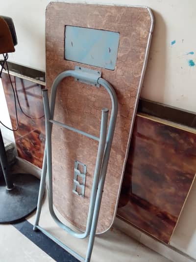 Wooden Top and Iron Frame Iron Stand for Home. . Folding Iron Stand Fol