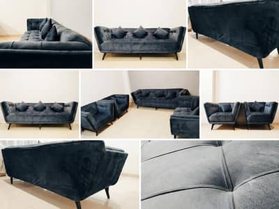 7 Seater Sofa Set | Velvet Fabric | Used in Excellent Condition
