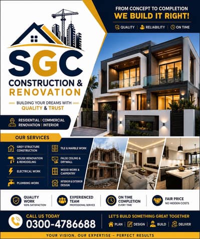 Construction services and interior work