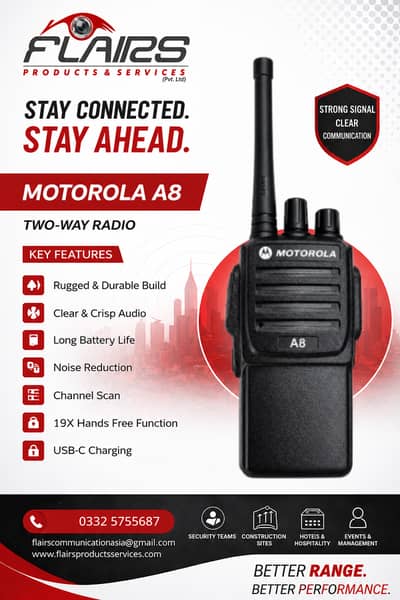 Motorola Mag One A8 Reliable Professional Two-Way Radio Walkie talkie