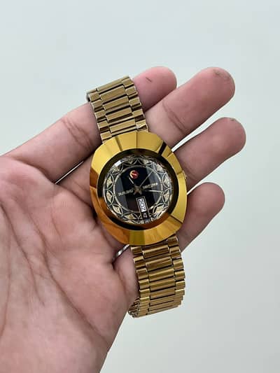 Original Rado Diastar Automatic Gold Steel Men's Watch Day Date Swiss