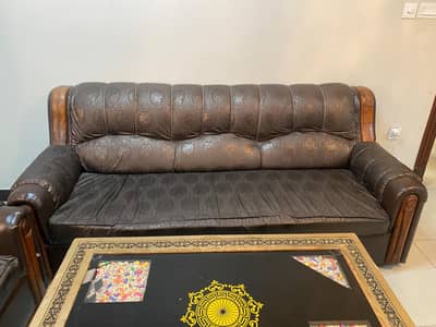 wooden Sofa with wooden table