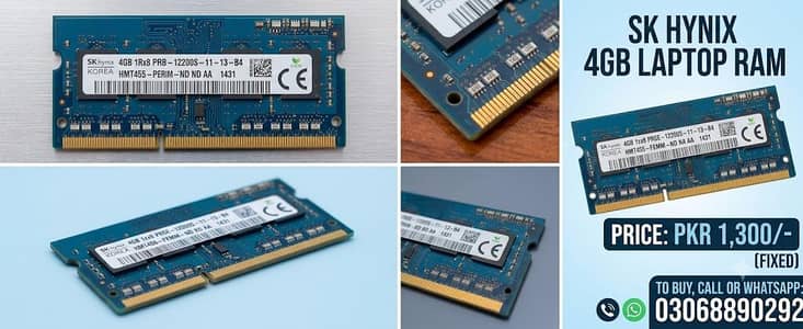 4GB DDR3 Laptop RAM (SK Hynix) 1600MHz - Best Condition