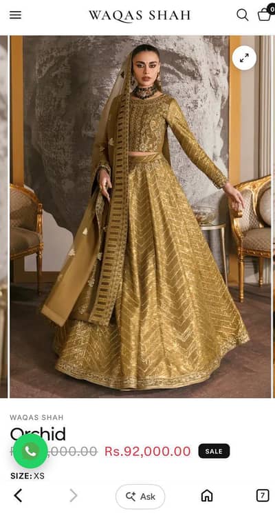 Original Waqas Shah Designer Lehenga