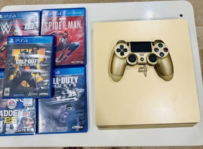 PS4 Slim 1TB Gold Edition | 1 Original Controller | 5 Games Included