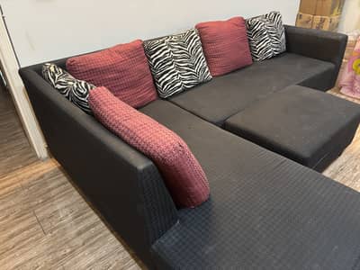  L-Shaped Sofa with Puffy for Sale