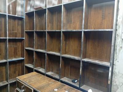 office shop racks alnoor wood very good quality condition. . like brand