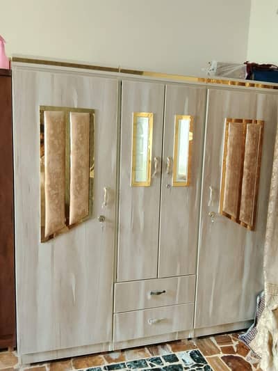 King Size Bed Set + 6 Door Wardrobe for Sale