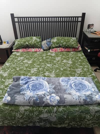 Bed with side tables for sale new condition with matress