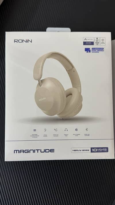 Ronin Magnitude 1505 Beige Wireless Headphone warranty new