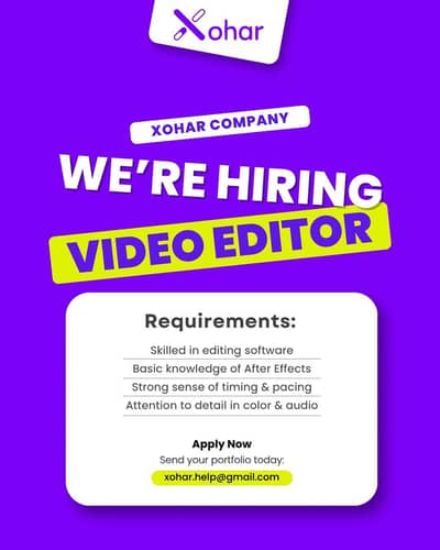 we are hiring video editors