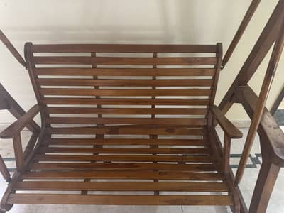Imported Malaysian Solid Wood Garden Swing – Premium Quality