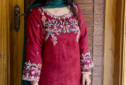 Red Shirt and Farshi shalwar