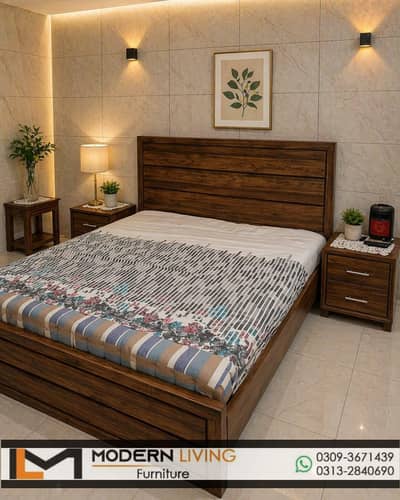 King bed 2 side tables Best Quality In Your Choice Colours