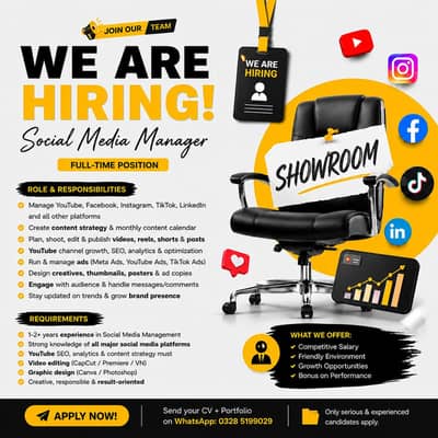 Social Media Manager Required for Showroom