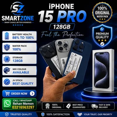 Iphone 15 Pro 128GB JV Battery 88–100% Water Pack
