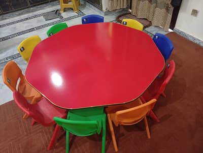 Kids Preschool Activity Table with 10 Chairs