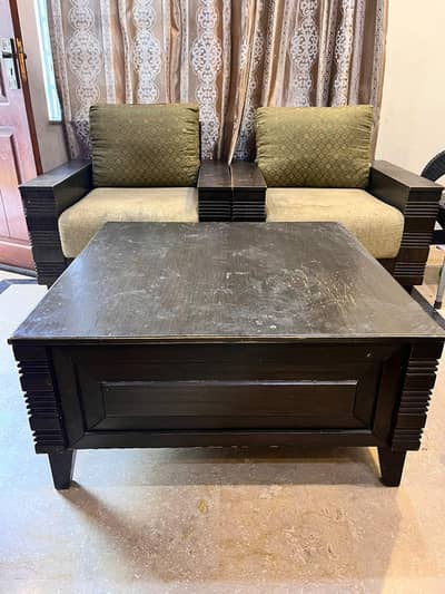 five seater sofa with center table