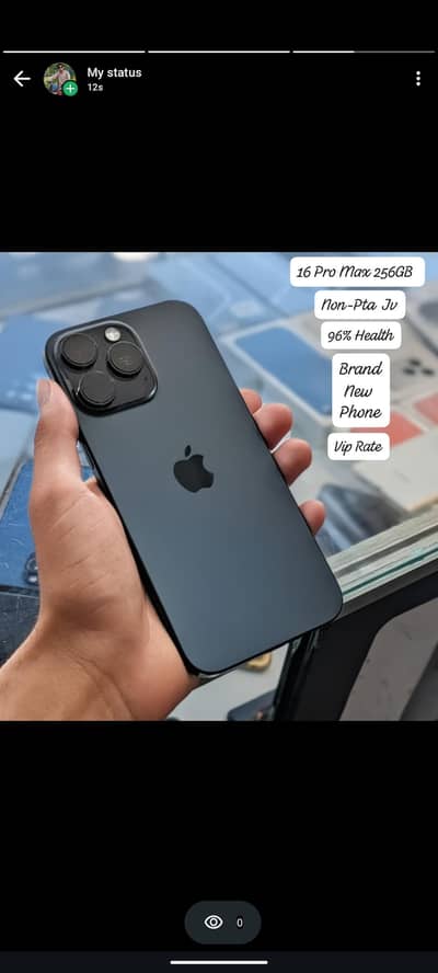 iPhone 16 pro max 256GB non pta jv 96% health condition 10/10