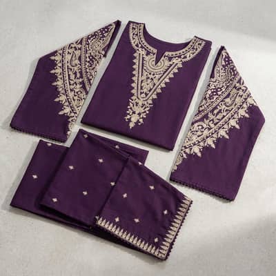 Women's Premium Embroidered 2-Piece Purple Suit