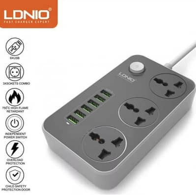 Original LDNIO SC3604 Power Extension | 6 USB | 3 Sockets