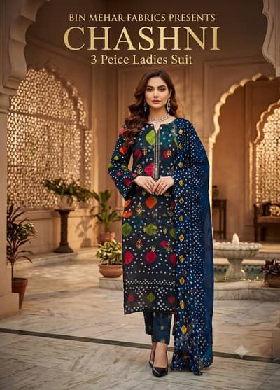 CHASHNI 3 PEICE ORIGNAL LAWN RETAIL AND WHOLE SALE PRICE AVAILABLE
