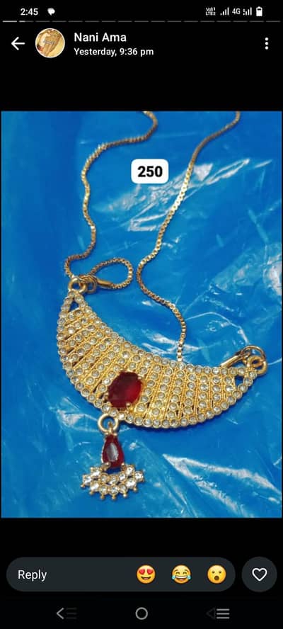 gold stone neckiace _ used kharpor 250