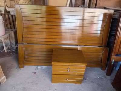 bed two side tables available contact no 03018840079