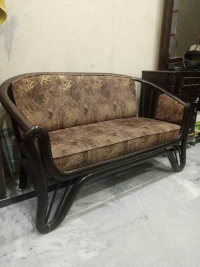 5-Seater Stylish Wooden Sofa with Comfortable Cushions