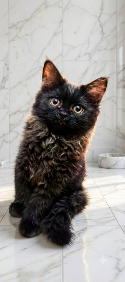 Beautiful Jet Black Persian Kitten