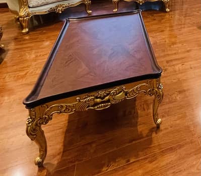3 table Luxury Royal Carved Side Table | Premium Gold Finish