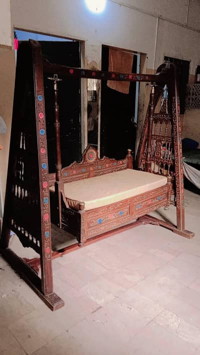 wooden swing jhula