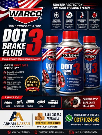 WARCO DOT 3 Brake Oil – Premium Quality | Wholesale & Retail