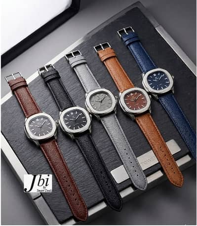 Tomi Mens Watch Leather Strap Cushion Shaped Case 