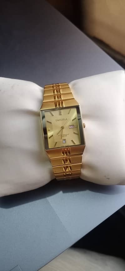 Twinstar Men's Watch 22k electroplated automatic orignal gold plated