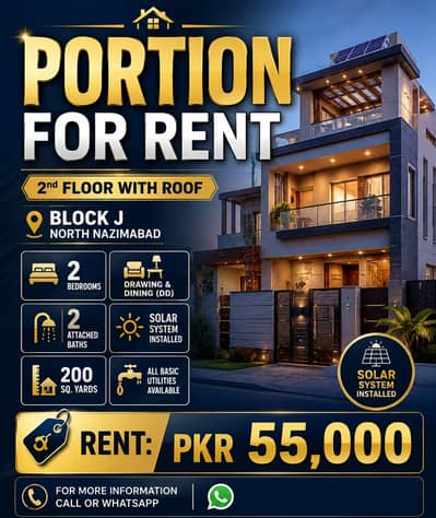 2nd floor with roof 4 rent 55K