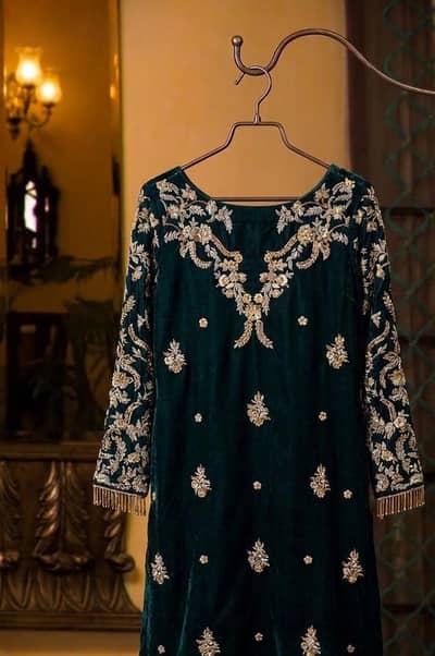 Handmade Zardozi Dress - Ready on Demand - Basir Pur` Okara