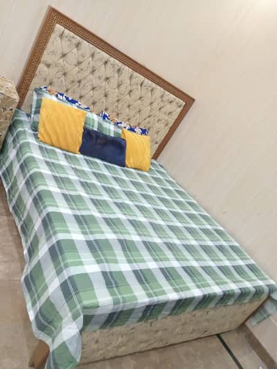 Wooden Bed with Mattress for Sale (Good Condition)