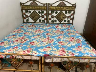 two singal bed iron with matress