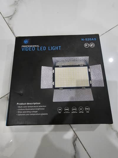 Professional Video LED Light NK N-520AS | BOX Pack | 2 batteries