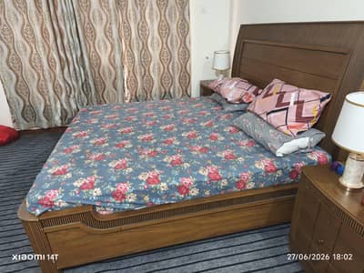 wooden bed set for sale with mattress