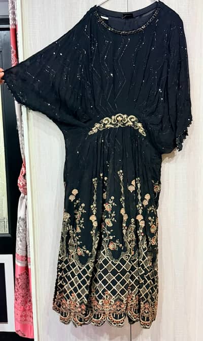 kaftan |  chiffon|  golden work | party wear dres