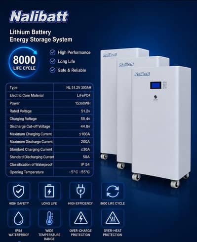 51.2V 300Ah LiFePO4 Lithium Battery | 7.68kWh Solar Battery |