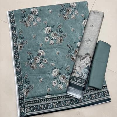 Brand [ Binsaeed ] unstitch  3Pc suits