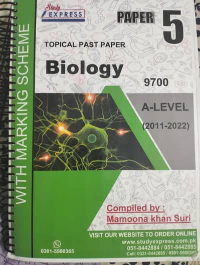 BIOLOGY A2 , paper 5 topical , years 2011-2022