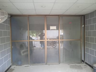 Aluminium glass Partition with sliding door