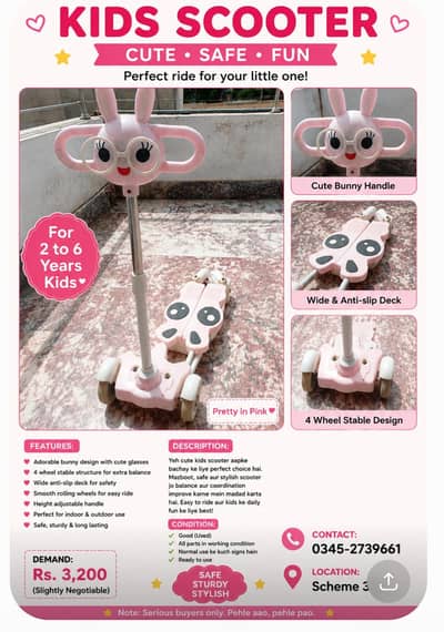  Kids 4-Wheel Scooter For Sale